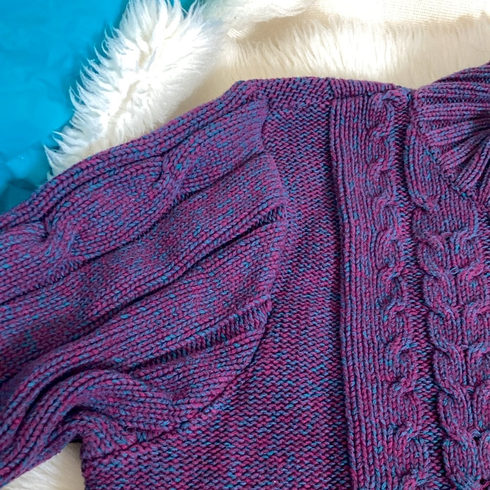 NEW Relativity 100% Cotton Cable Knit Chunky Mockneck Half Zip Sweater Size L - Picture 6 of 9